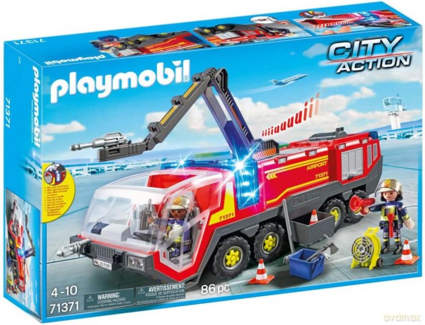 PLAYMOBIL City Action 71371 Pojazd strażacki na lotnisku ze światłem