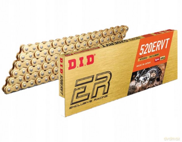 Łańcuch napędowy DID 520 ERVT 112 X-Ring G&G otwarty z zapinką złoty