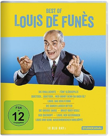 Best of Louis de Funes: Ah! The Beautiful Priestesses of Bacchus / People in Luck / Squeak-squeak / The Sucker / How to Keep the Red Lamp Burning / The Big Party / The Wing or the Thigh / The Crank / The Miser / The Cabbage Soup [10xBlu-Ray]