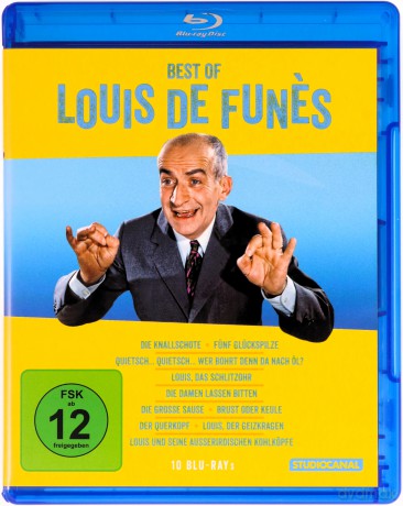 Best of Louis de Funes: Ah! The Beautiful Priestesses of Bacchus / People in Luck / Squeak-squeak / The Sucker / How to Keep the Red Lamp Burning / The Big Party / The Wing or the Thigh / The Crank / The Miser / The Cabbage Soup [10xBlu-Ray]