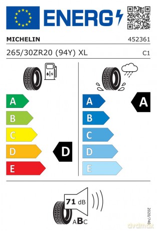 Michelin Pilot Sport 4 S 265/30R20 94 Y rant ochronny, wzmocnienie (XL)
