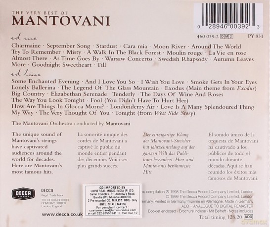 Mantovani & His Orchestra: The Very Best Of Mantovani [2CD]