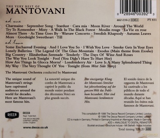 Mantovani & His Orchestra: The Very Best Of Mantovani [2CD]