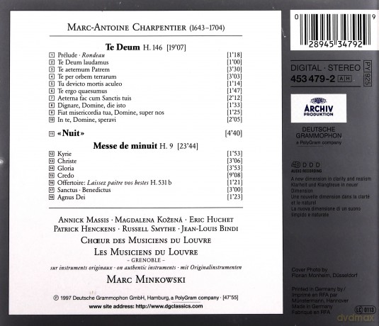 Marc Minkowski: Charpentier Te Deum [CD]