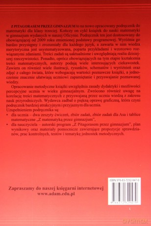Matematyka Z pitagorasem przez gimnazjum GIMN kl.3 podręcznik - Stefan Łęski, Stanisław Durydiwka [KSIĄŻKA]
