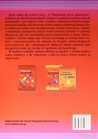 Matematyka Z pitagorasem przez gimnazjum GIMN kl.3 zbiór zadań - Wanda Łęska, Stefan Łęski [KSIĄŻKA]