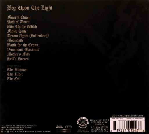 Venomous Maximus: Beg Upon The Light Limited Edition (digipack) [CD]