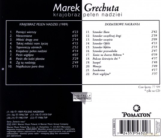 Marek Grechuta: Krajobraz Pelen Nadziei [CD]