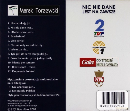 Marek Torzewski: Nic Nie Dane Jest Na Zawsze [CD]