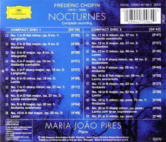 Maria Joao Pires: Chopin:The Nocturnes [2CD]
