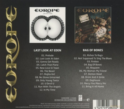 Europe: Last Look At Eden Bag Of Bones [2CD]