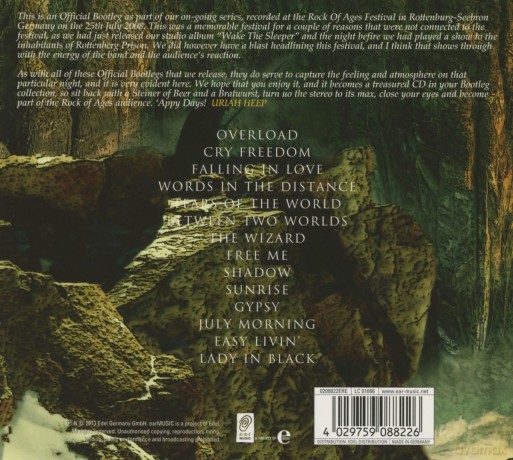 Uriah Heep: Official Bootleg Vol 6 - Live At The Rock Of Ages Festival Germany 2008 (digipack) [CD]