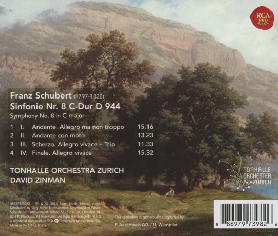 David Zinman: Schubert: Symphony No. 8 in C Major, D. 944 "Great" [CD]