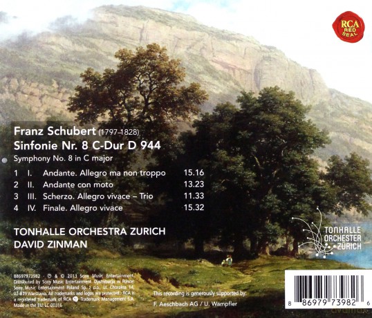 David Zinman: Schubert: Symphony No. 8 in C Major, D. 944 "Great" [CD]