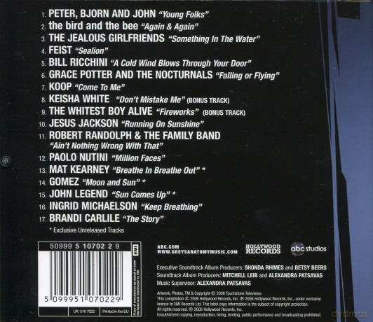 Grey's Anatomy original soundtrack vol. 3 (Chirurdzy) [CD]