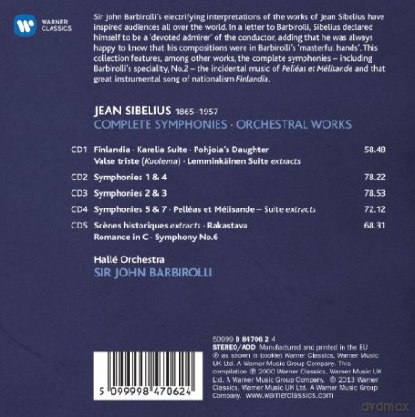 Sir John Barbirolli: Sibelius: The Complete Symphonies, Tone Poems (Limited) [5CD]