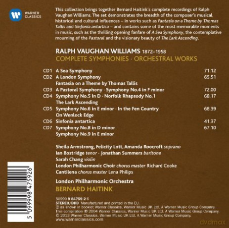 Ian Bostridge: Vaughan Williams: The Complete Symphonies, The Lark Ascending, Tallis Fantasia, Etc. (Limited) [7CD]