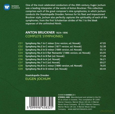 Eugen Jochum: Bruckner: The Complete Symphonies (Limited) [9CD]
