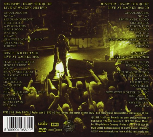 Ministry: Enjoy The Quiet - Live At Wacken 2012 - Limited (digipack) [DVD]+[2CD]