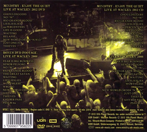 Ministry: Enjoy The Quiet - Live At Wacken 2012 - Limited (digipack) [DVD]+[2CD]