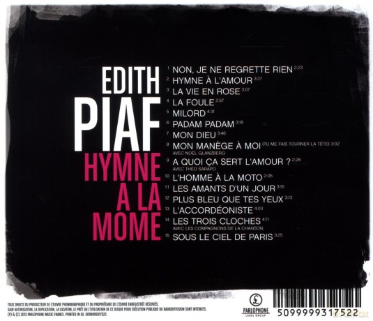 Edith Piaf: Best Of L'hymne A La Mome [CD]
