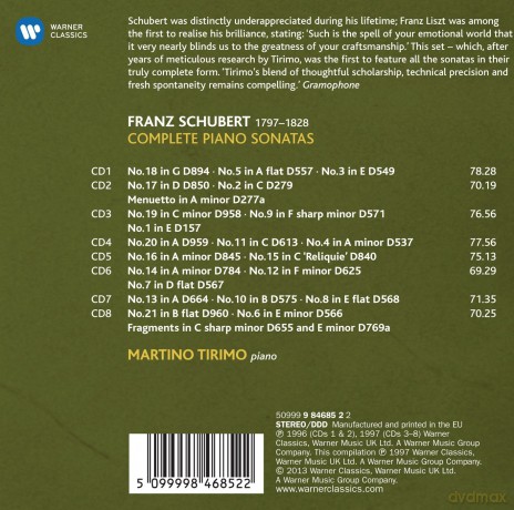 Martino Tirimo: Schubert: The Complete Piano Sonatas (Limited) [8CD]