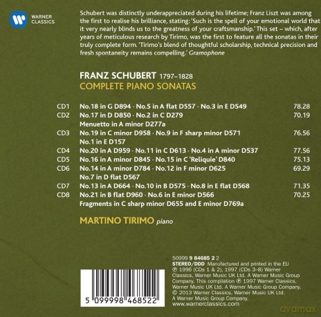 Martino Tirimo: Schubert: The Complete Piano Sonatas (Limited) [8CD]