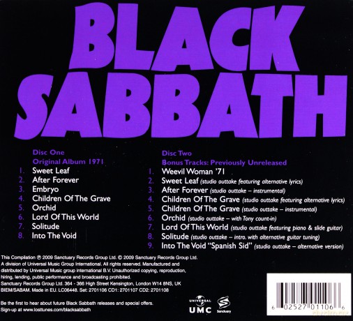 Black Sabbath: Master Of Reality (deluxe) (digipack) [2CD]