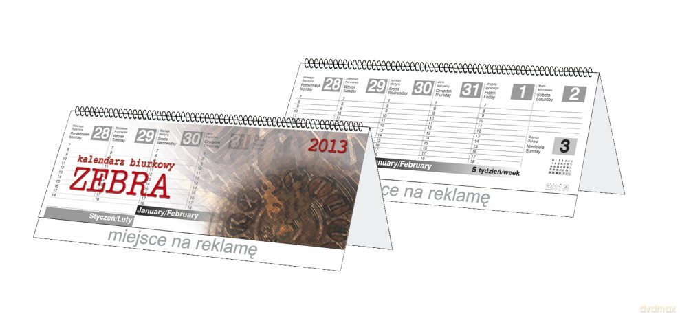 2013 Kalendarz Zebra Biurkowy Poziomy [KSIĄŻKA]