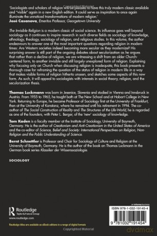 Invisible Religion - Thomas Luckmann [KSIĄŻKA]
