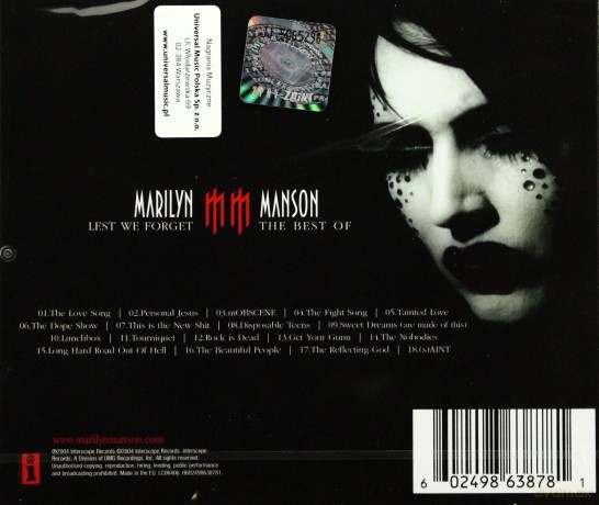Marilyn Manson: Lest We Forget (The Best Of) [CD]
