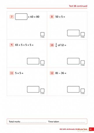 Ks1 Sats Arithmetic 10minute Tests - M Mills [KSIĄŻKA]