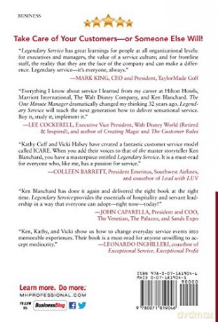 Legendary Service The Key Is To Care - Ken Blanchard [KSIĄŻKA]