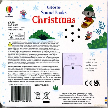 Little Christmas Sound Book - Sam Taplin [KSIĄŻKA]