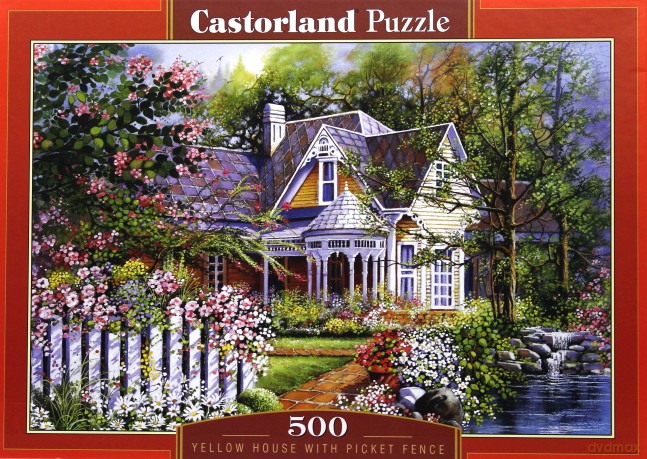 CASTOR 500 Yellow House With Picket Fence B-51878 [PUZZLE]