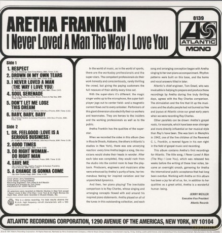 Aretha Franklin: I Never Loved A Man The Way I [Winyl]