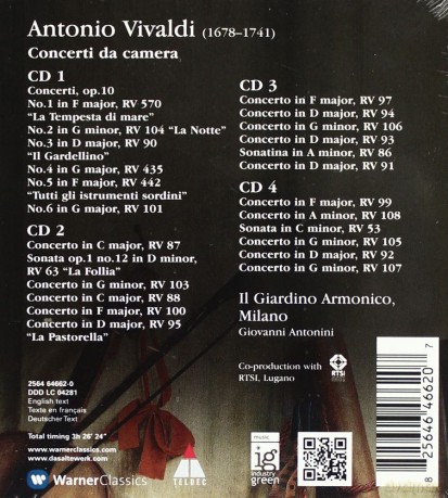 Il Giardino Armonico: Vivaldi: Concerti Da Camera Vol.1- [4CD]