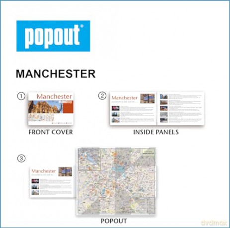Manchester Popout Map - Popout Maps [KSIĄŻKA]