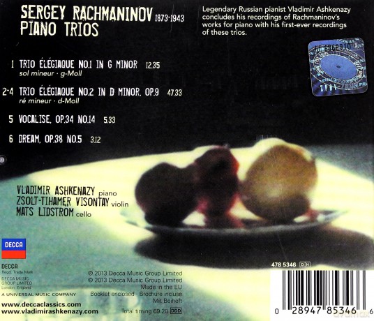 Vladimir Ashkenazy: Rachmaninov:Piano Trios [CD]