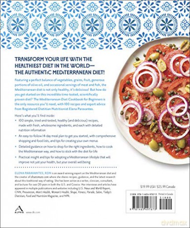 Mediterranean Diet Cookbook For Beg - Rdn Elena Paravante [KSIĄŻKA]