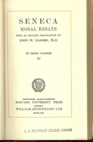 Moral Essays Volume Iii - Seneca [KSIĄŻKA]