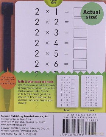Multiplication Write Wipe - Kumon [KSIĄŻKA]