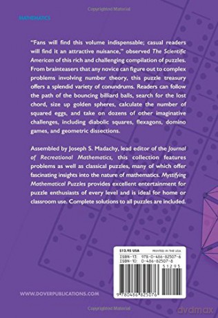 Mystifying Mathematical Puzzles Golden S - Josephs. Madachy [KSIĄŻKA]