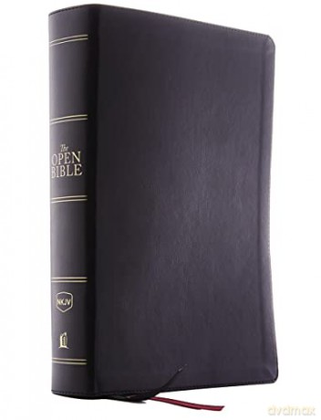 Nkjv Open Bible Leathersoft Black Red Le [KSIĄŻKA]
