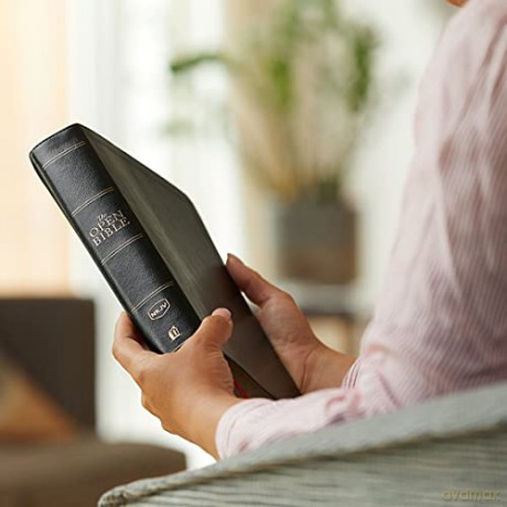 Nkjv Open Bible Leathersoft Black Red Le [KSIĄŻKA]