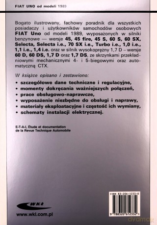 Fiat Uno Od Modeli 1989 [KSIĄŻKA]