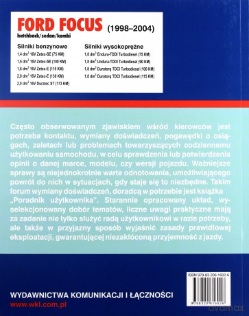 Ford Focus 1998-2004 - Korp Dieter [KSIĄŻKA]
