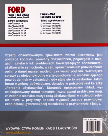 Ford Focus Ii I C-Max Od 2004-2011 - Korp Dieter [KSIĄŻKA]