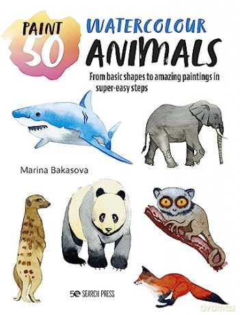 Paint 50 Watercolour Animals - Marina Bakassova [KSIĄŻKA]