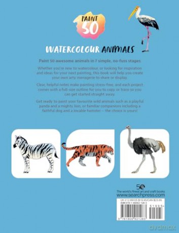 Paint 50 Watercolour Animals - Marina Bakassova [KSIĄŻKA]